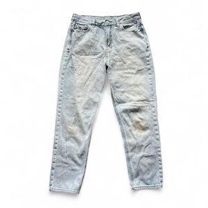 American Eagle Mom Jeans Size 10 Women High Waist Light Wash Distressed